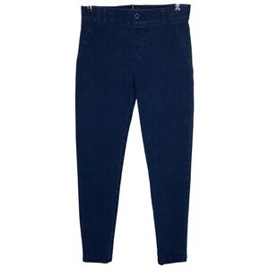 Betabrand Jeans Womens S Blue Dark Wash Pull On Ankle Slim Tapered Leg Stretch